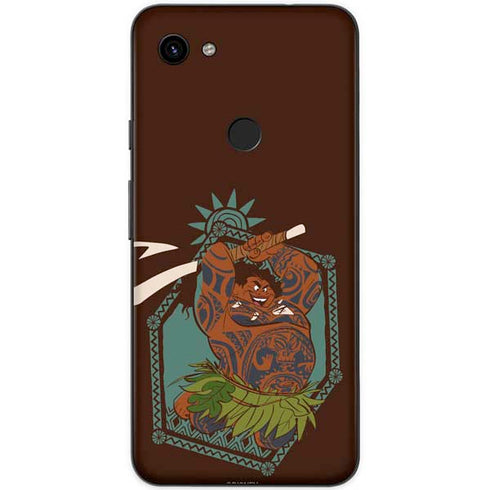 Disney Moana Maui Ready To Fight Google Pixel 3a XL Skin